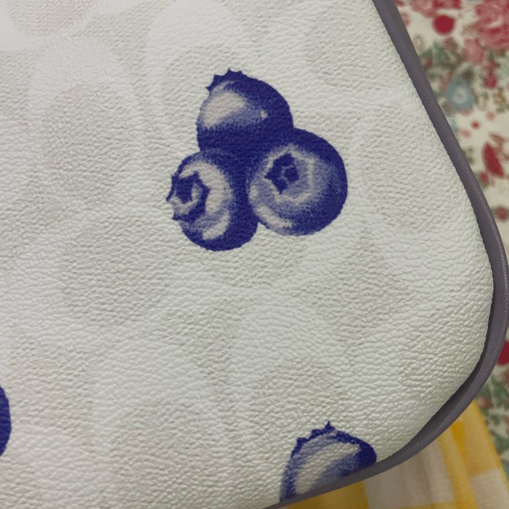 Coach White Crossbody Bag with Blue Blueberry Print - Picture 7 of 10